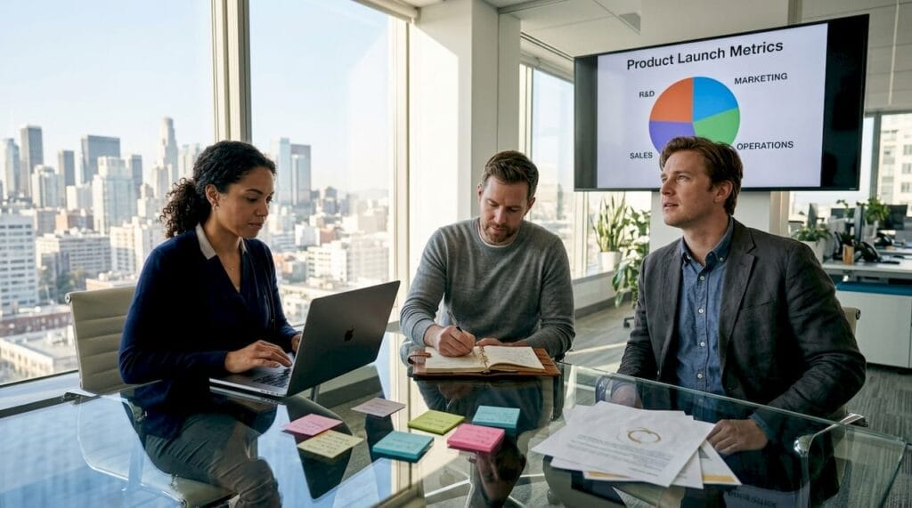 Team working at glass table in office 2026