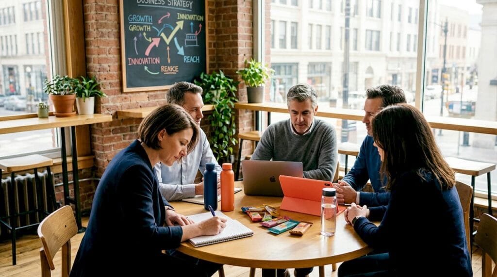 Professionals in leadership bootcamp workshop discussion