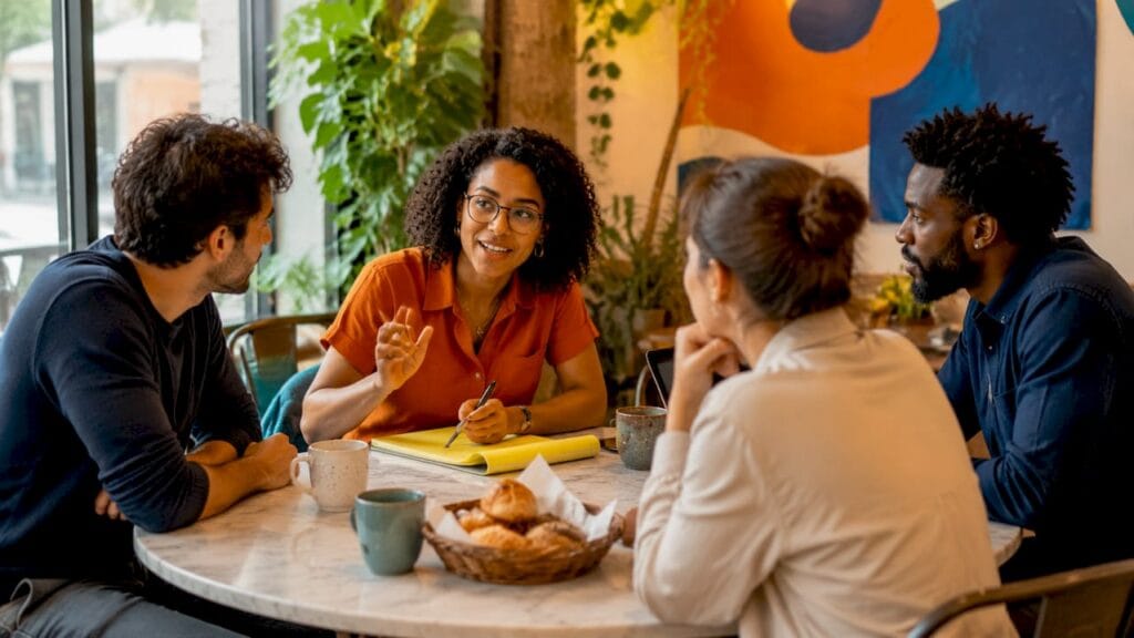 Founders in accelerator mentorship meeting
