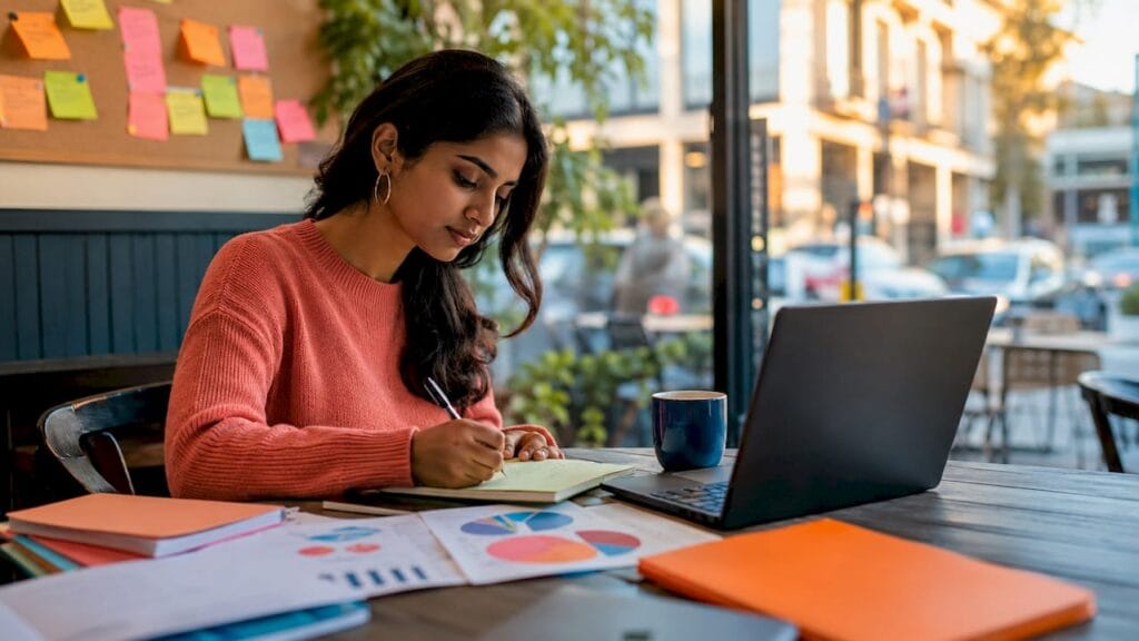 Founder taking notes during business validation