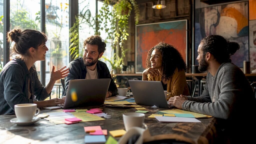 Entrepreneurs collaborating in bootcamp session