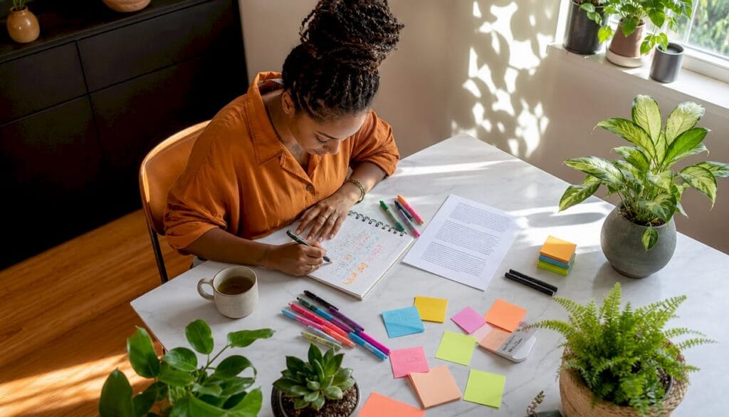 Entrepreneur brainstorming creative problem solving