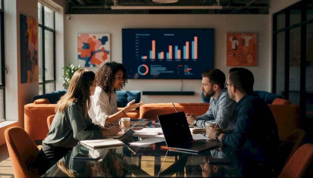 Startup team in collaborative meeting