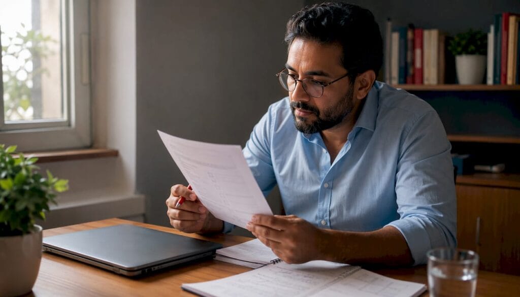 Man reviewing leadership skills checklist