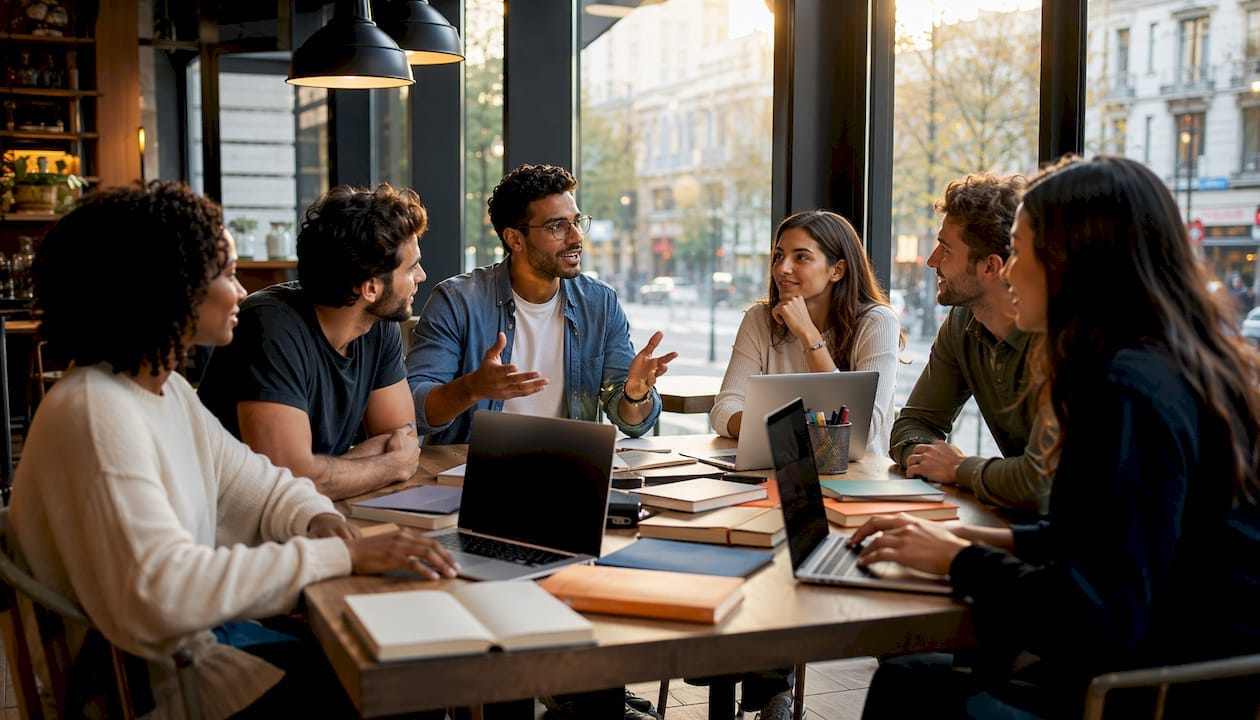 Startup founders collaborating in curated bootcamp