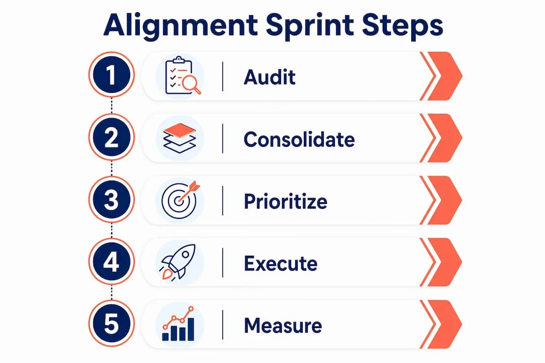 Infographic of five-step alignment sprint process