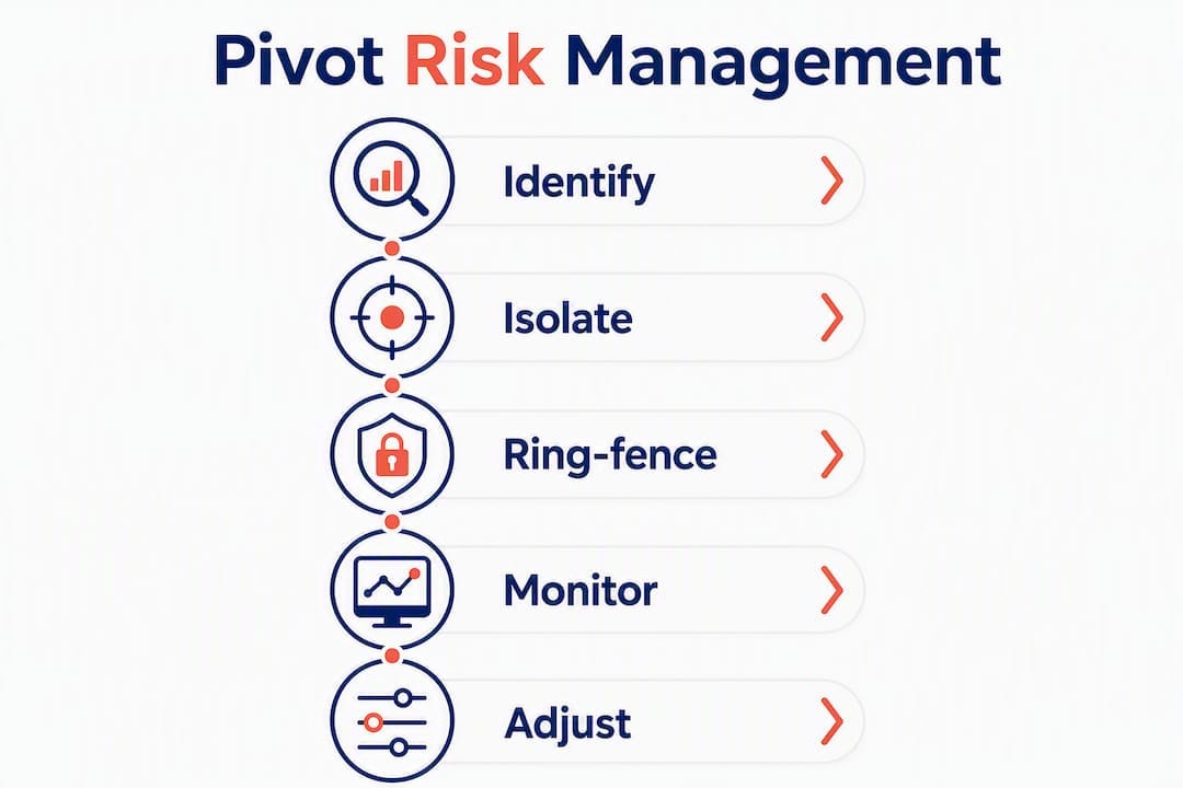Infographic illustrating pivot risk management steps