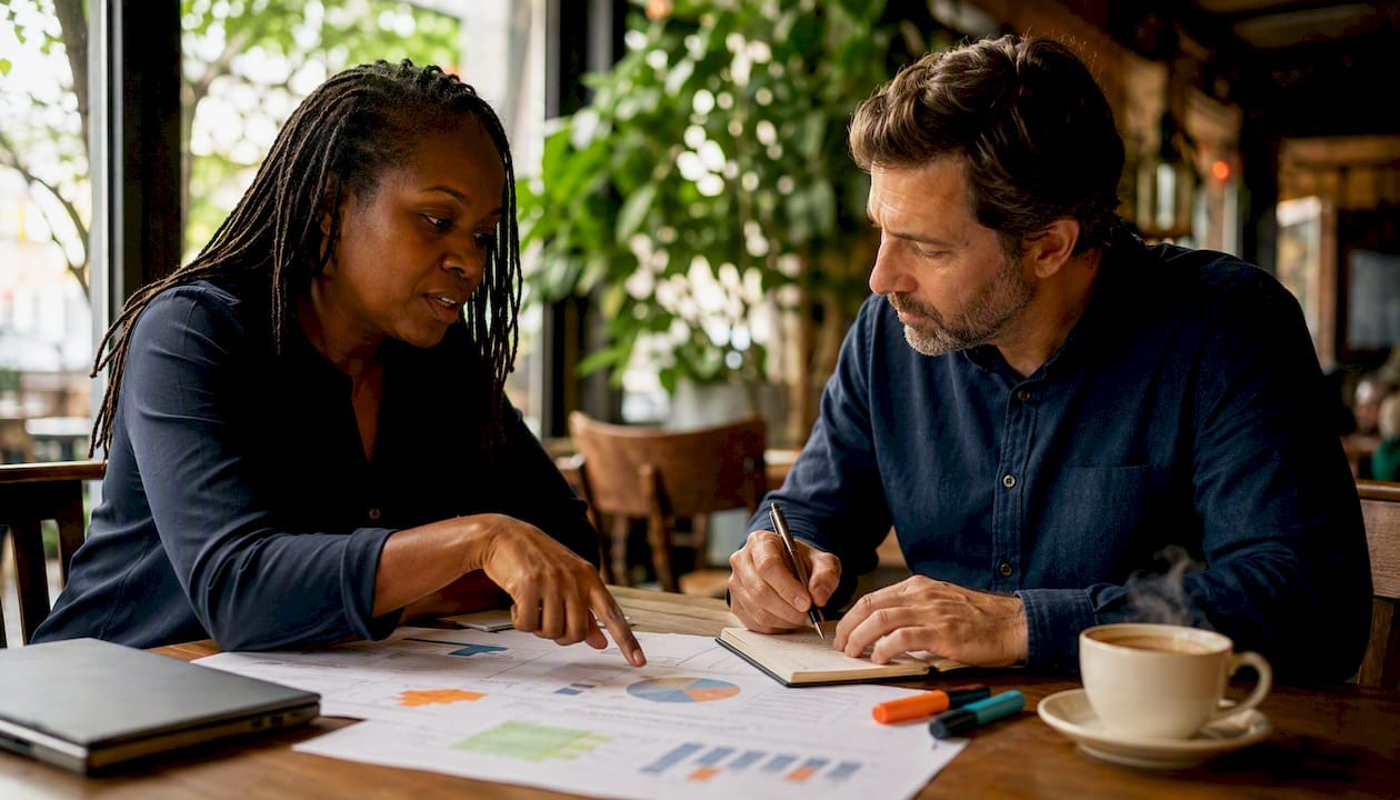 Professionals discussing external growth strategy