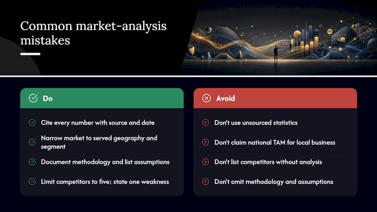 What mistakes do founders most often make in market analysis? — overview diagram