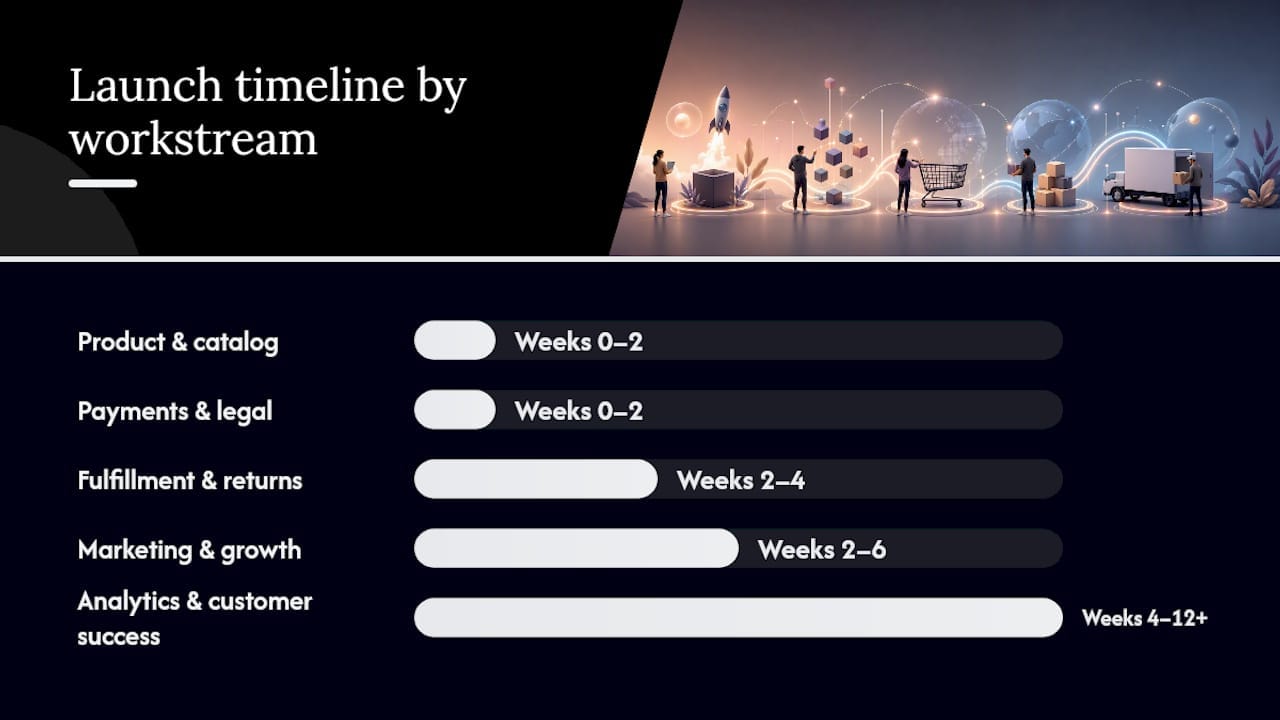 Your implementation checklist and launch timeline — overview diagram