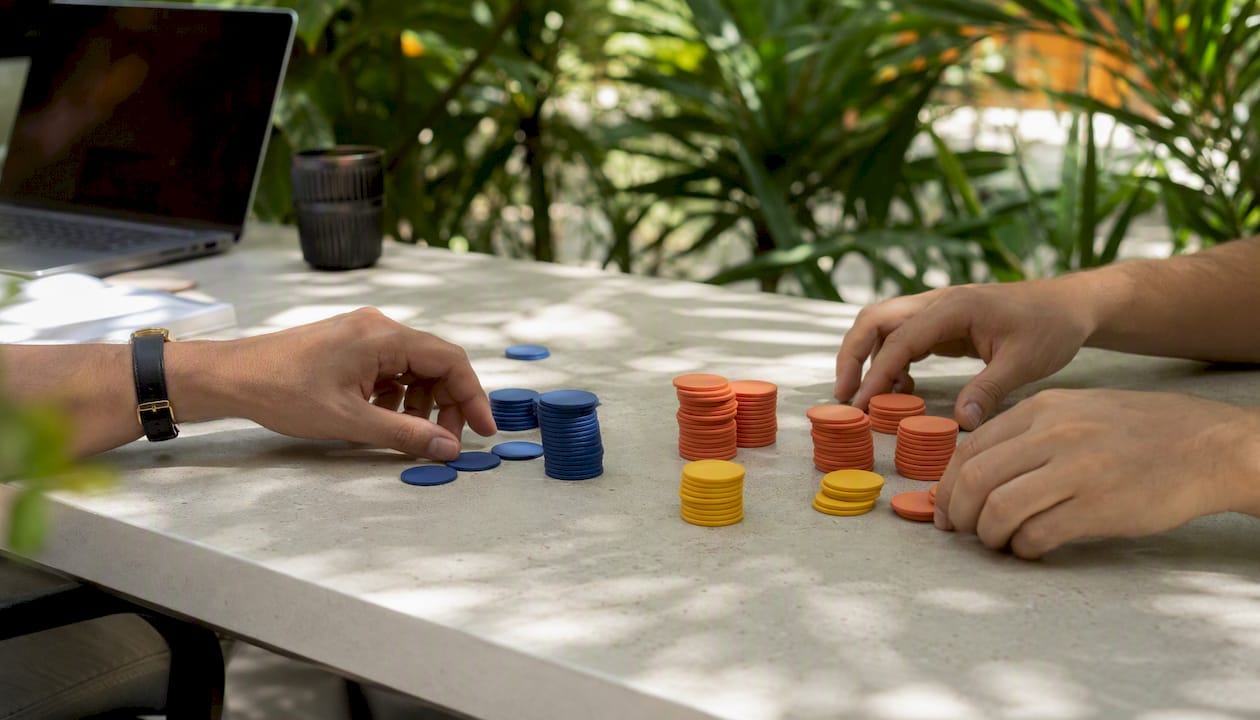 Hands modeling equity dilution scenarios