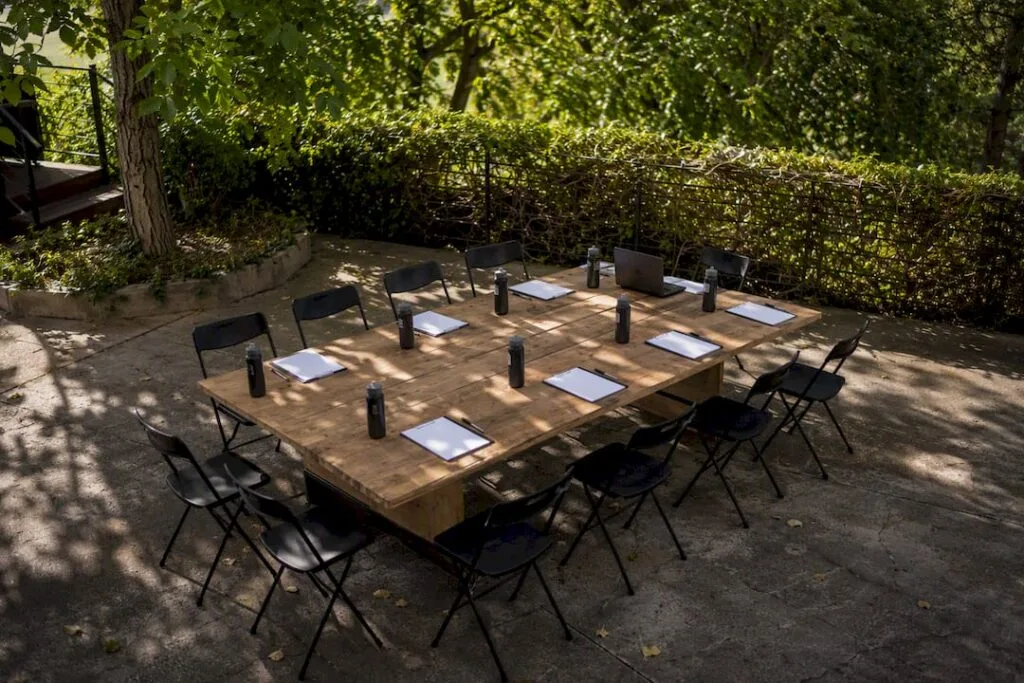 Workshop table setup for leadership development program