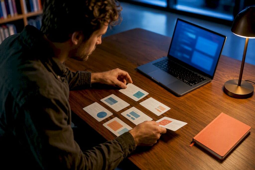 Founder revising pitch after feedback