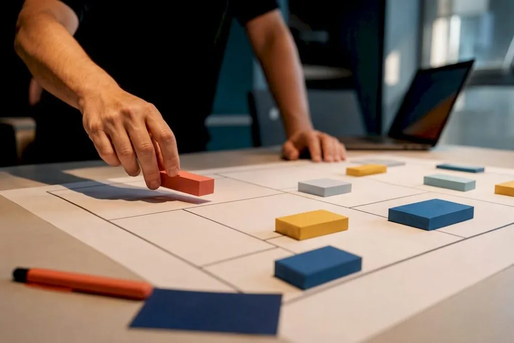 Founder testing business model canvas blocks