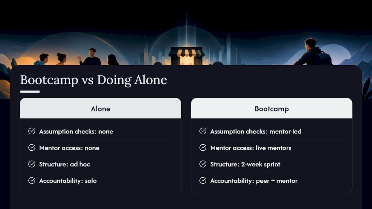 Want Guided Help Turning Your Canvas Into a Real Business? — overview diagram