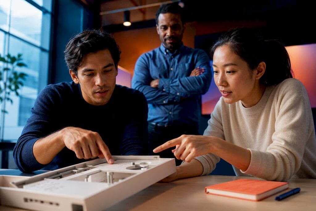 Founders testing a prototype during bootcamp