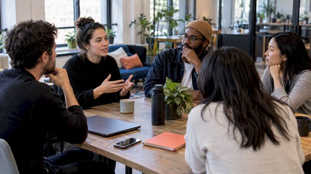 Builders participating in a community launch session